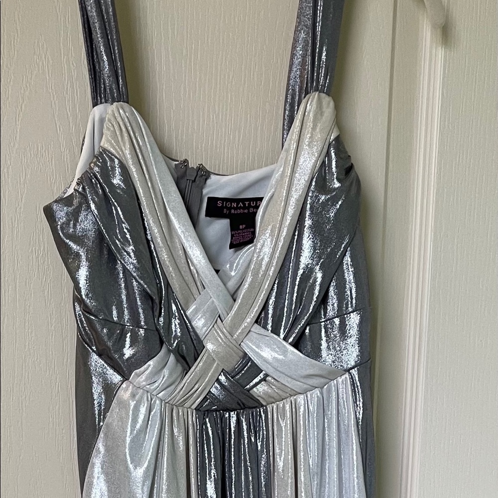 Silver-Gold Cocktail Dress, Size 8